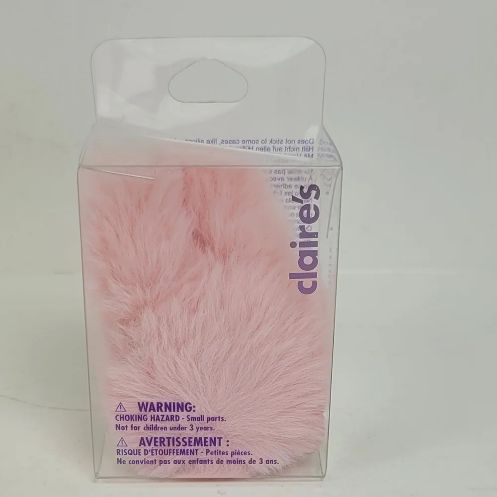 Claire's Pink Fluffy Bunny Popsocket